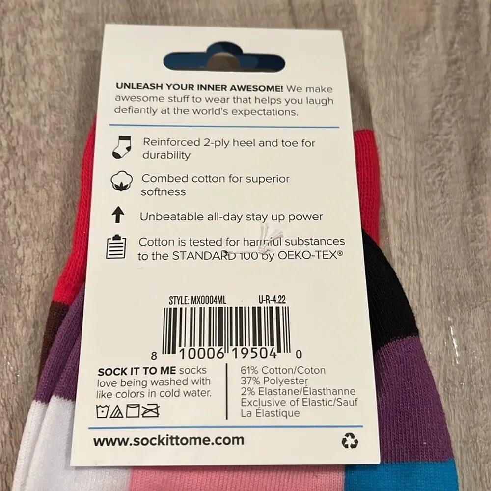 NWT Sock it to Me Streets of Pride Unisex Crew Socks (M/L)